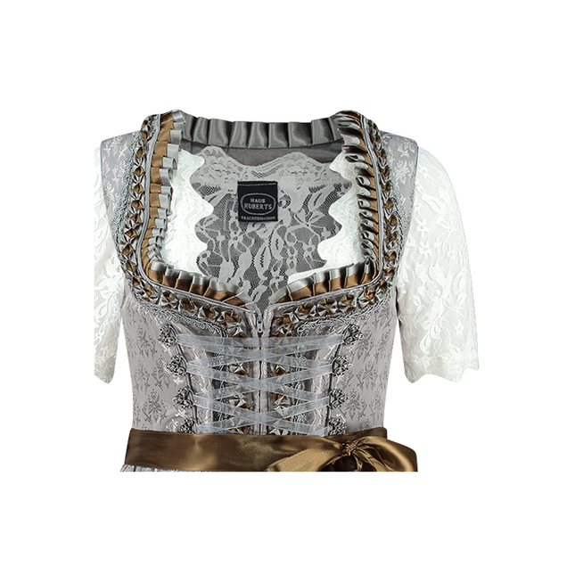 Silver Dirndl Robe Oktoberfest Femmes 2 Pièces