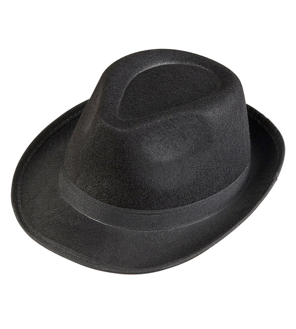 Chapeau noir Gangster avec bandeau noir