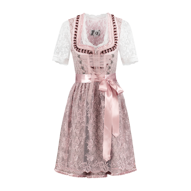 Robe Dirndl rose Oktoberfest Femme 2 pièces