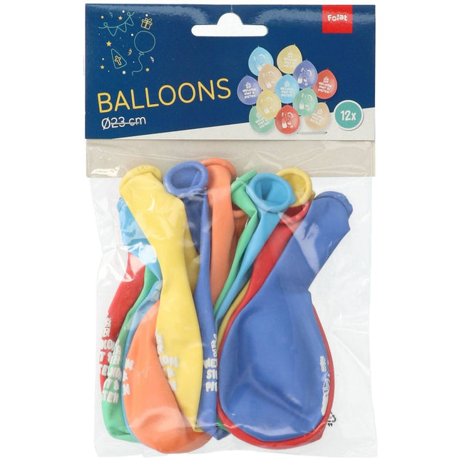 Ballons colorés Sinterklaas 23cm 12pcs