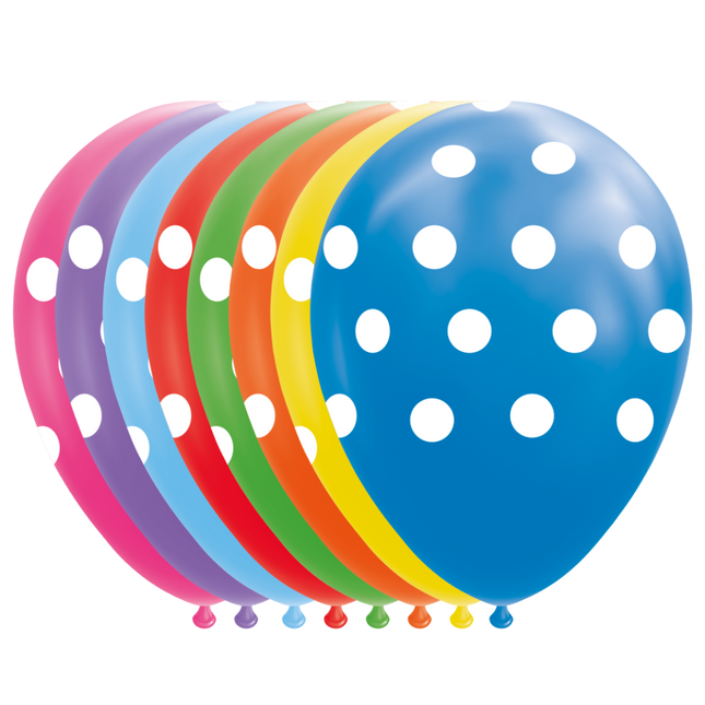 Ballons colorés Dots 30.5cm 8pcs