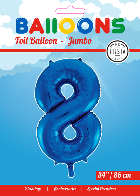 Ballon de baudruche Figure 8 Bleu XL 86cm vide