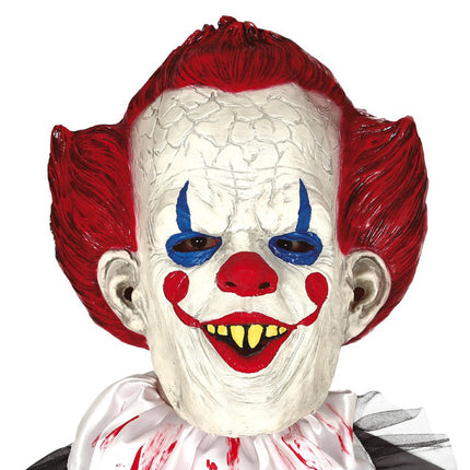 Masque d'Halloween Clown Cheveux Rouges