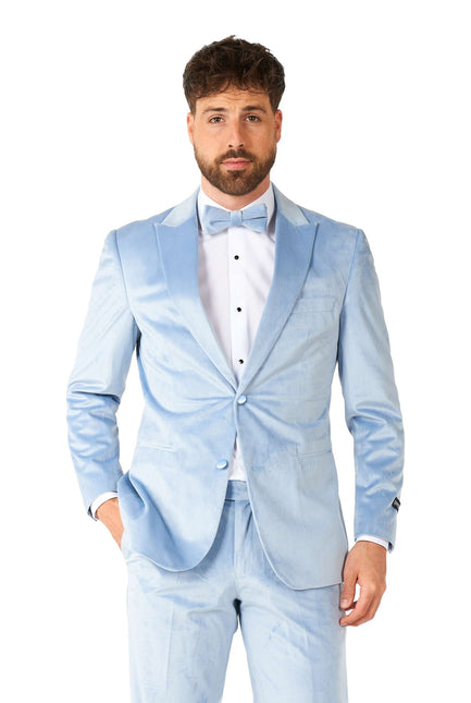 Velours bleu clair Tuxedo hommes OppoSuits