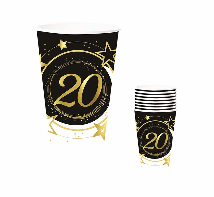 Tasses 20 ans 240ml 6pcs