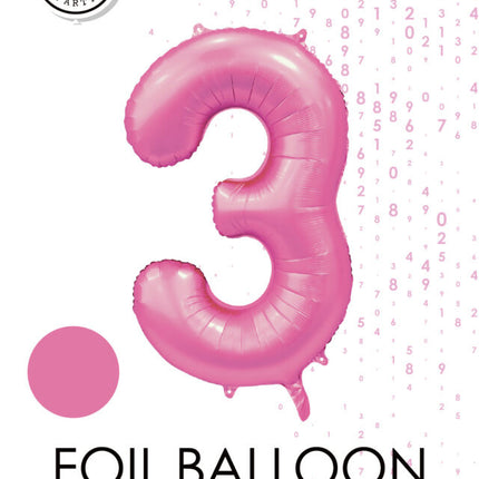 Ballon à figures rose 3 ans Gloss 86cm