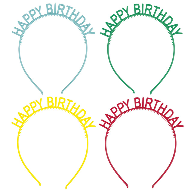 Bandeau coloré Happy Birthday 4pcs