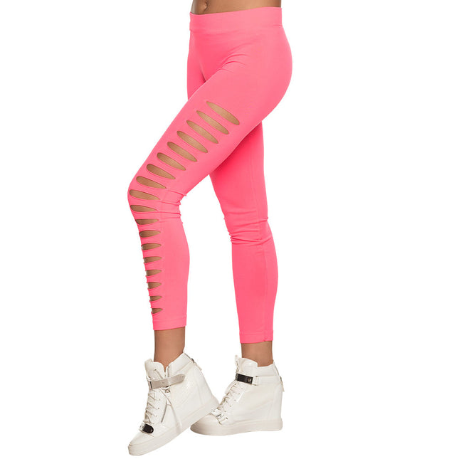 Legging rose fluo trous L-XL