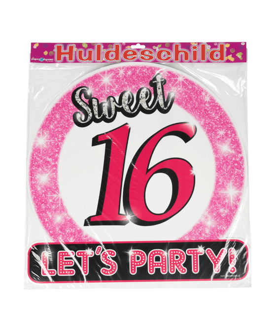 Plaque de porte 16 ans Sweet 16 Lets Party ! 50cm