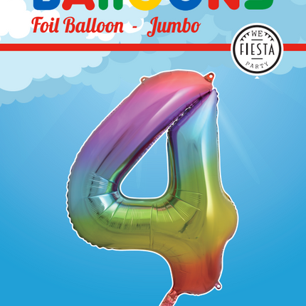 Ballon de baudruche Figure 4 Arc-en-ciel XL 86cm vide