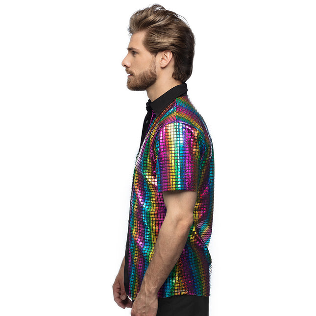 Chemise Disco Couleur Métallique