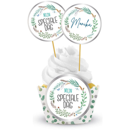 Set de décoration pour petits gâteaux My Special Day 12 pièces