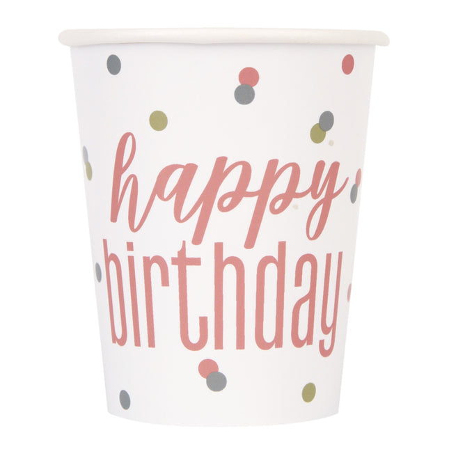 Tasses Happy Birthday 266ml 8pcs