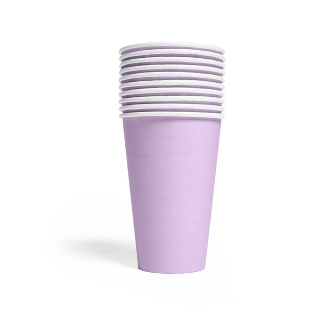 Tasses Lilas en papier 350ml 10pcs