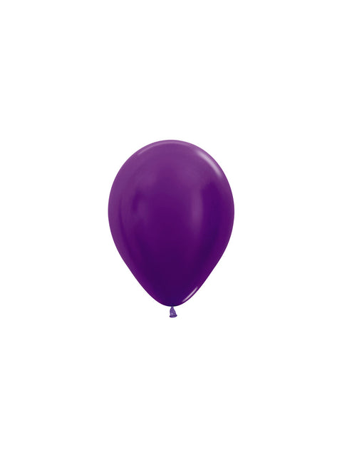 Ballons de baudruche violet métallisé 12cm 50pcs