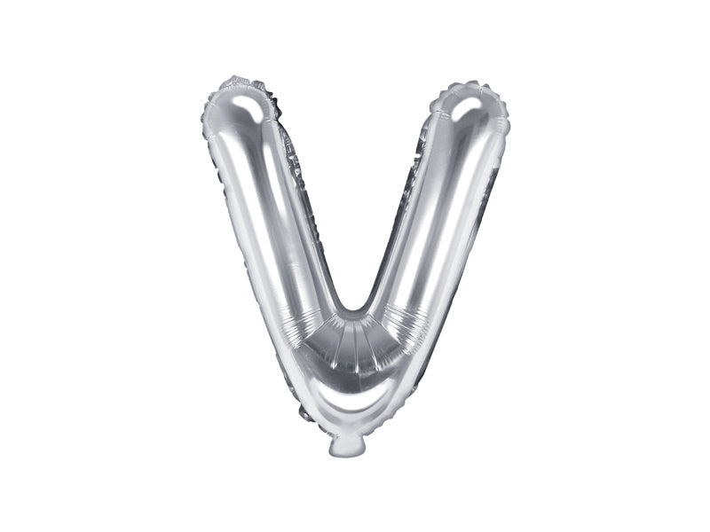 Ballon de baudruche Lettre V Argent Vide 35cm