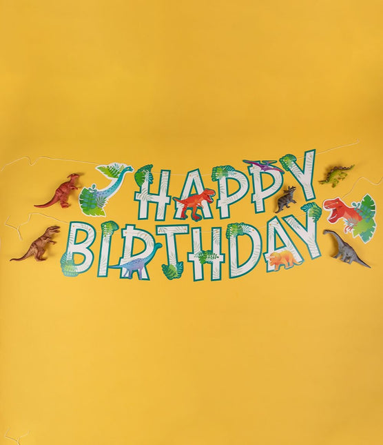 Guirlande de lettres Happy Birthday Dino 2.5m