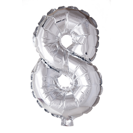 Ballon de baudruche Figure 8 Argent XL 86cm vide