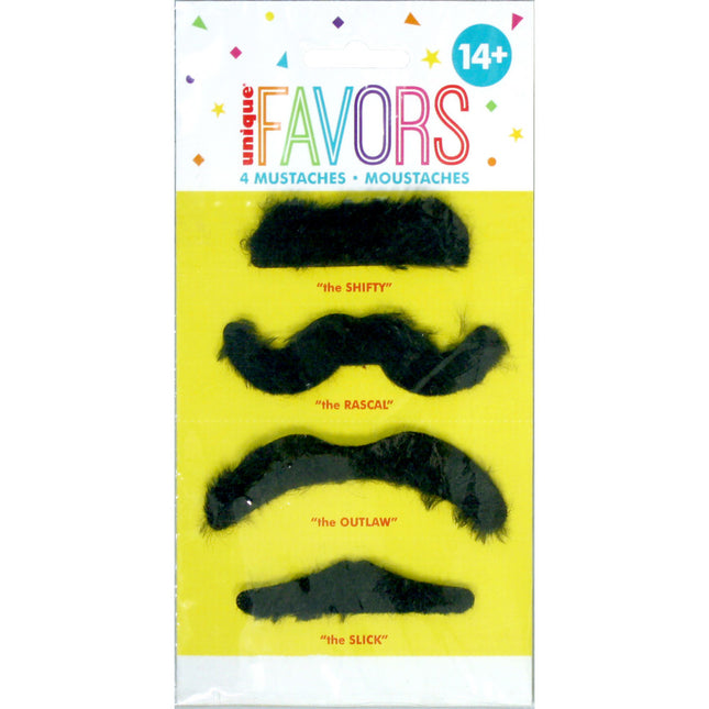 Fausses moustaches 8.3cm 4pcs