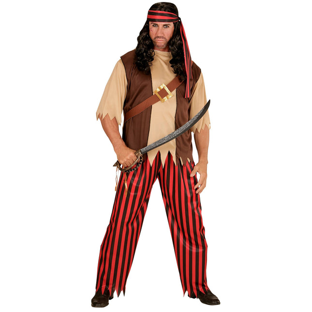 Costume de pirate homme brun 4 pièces