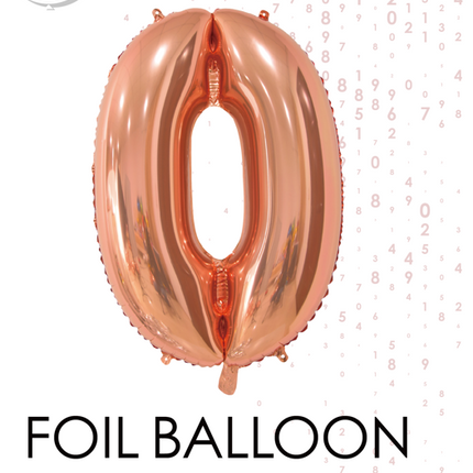 Ballon de baudruche Figure 0 Rose Gold 66cm