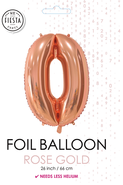 Ballon de baudruche Figure 0 Rose Gold 66cm