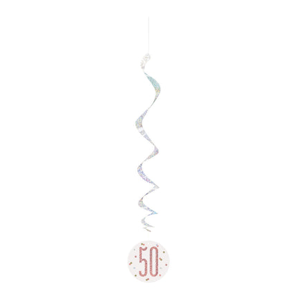 Décoration suspendue 50 Years Rose Gold 81cm 6pcs