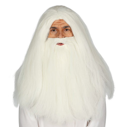 Perruque d'Halloween Barbe Blanche