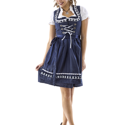 Blanc Bleu Robe Dirndl Oktoberfest Dames