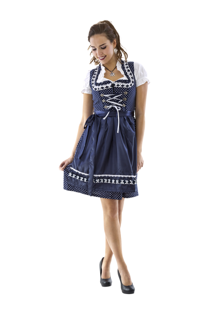 Blanc Bleu Robe Dirndl Oktoberfest Dames