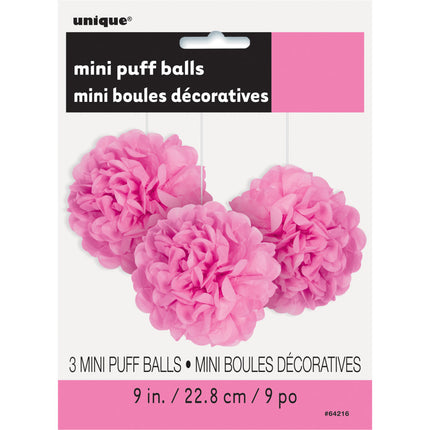 Pompon rose 20cm 3pcs