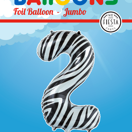 Ballon de baudruche Figure 2 Zebra XL 86cm vide