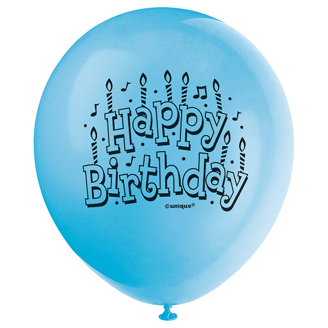 Bon anniversaire Ballons de baudruche bleu 23cm 15pcs