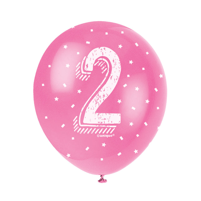 Ballons 2 ans Confetti 30cm 5pcs