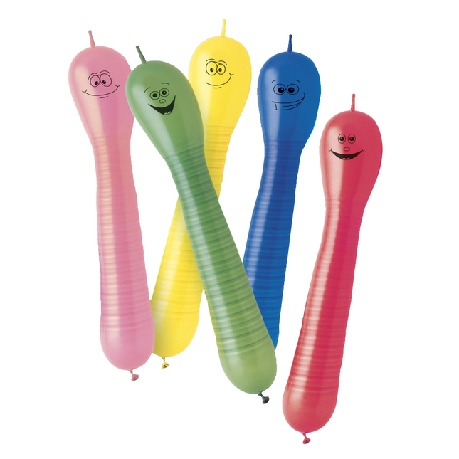 Ballons Worms Coloured 22cm 12pcs