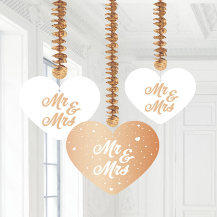 Mr, & Mrs, décoration suspendue 70cm 3pcs