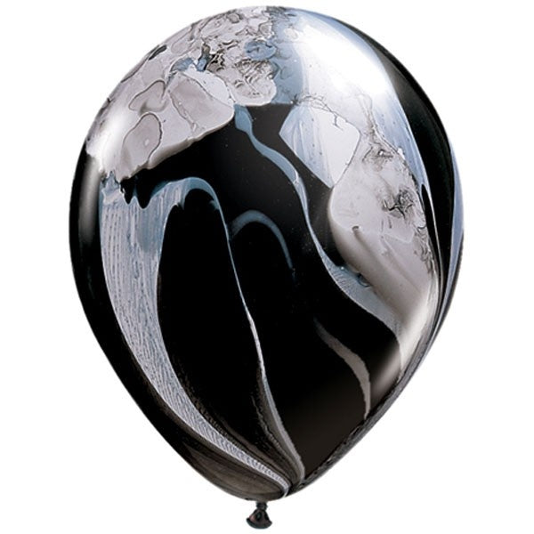 Ballons Superagate noir et blanc 28cm 25pcs