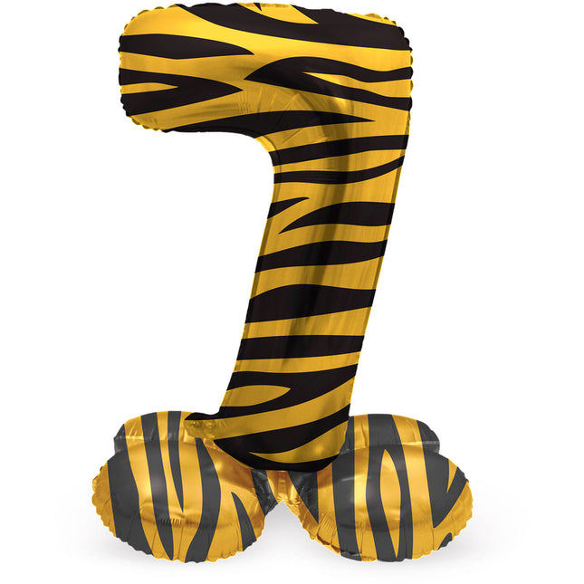 Ballon Numéro 7 Ans Tigre Avec Vide Standard 41cm