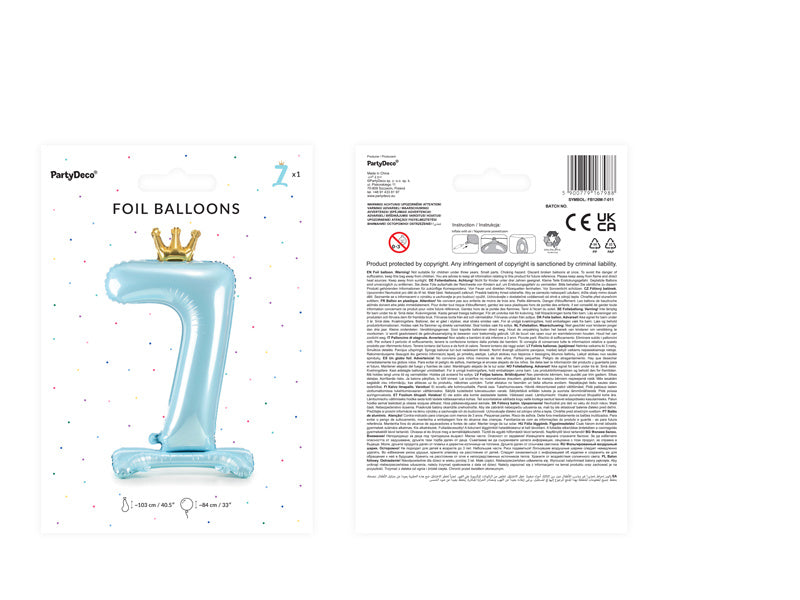 Ballon de baudruche Figure 7 Bleu clair Standard Vide 84cm