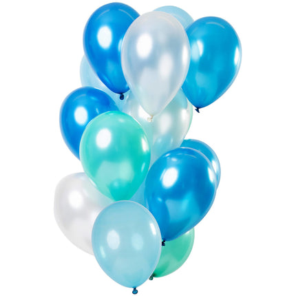 Ballons de baudruche bleu azur chromés 33cm 15pcs