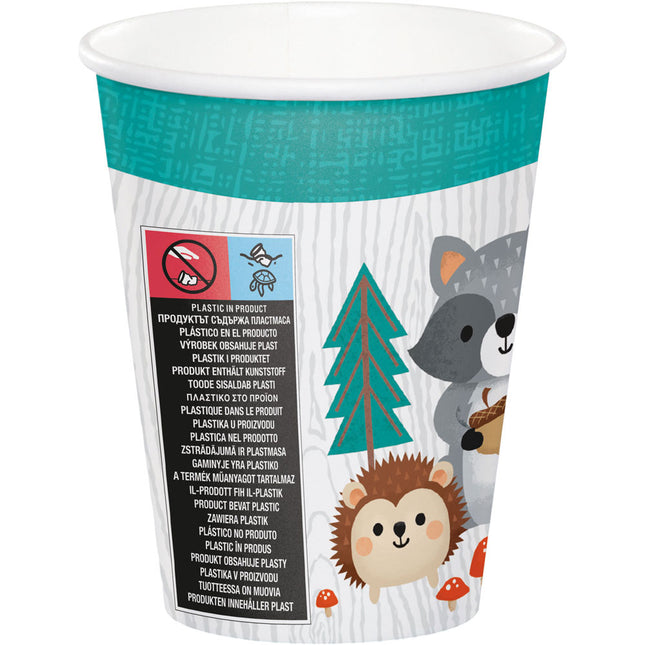 Gobelets animaux de la forêt 256ml 8pcs