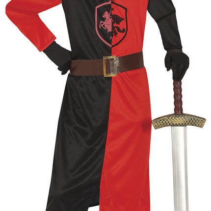 Costume de chevalier Rouge Noir Garçon