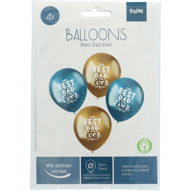 Ballons Best Dad Ever 33cm 4pcs