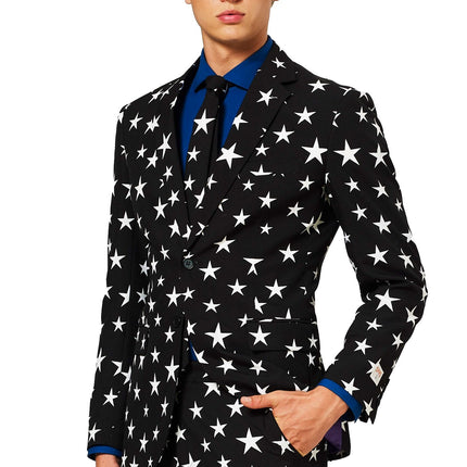 Costume noir blanc étoiles Hommes <tc>OppoSuits</tc>