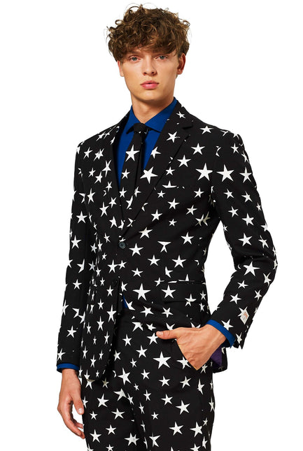 Costume noir blanc étoiles Hommes OppoSuits