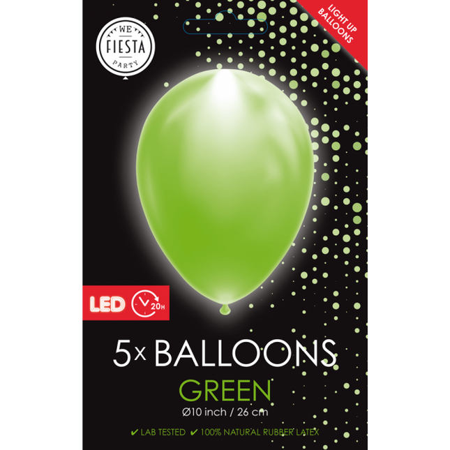 Ballons de baudruche verts 26cm 5pcs