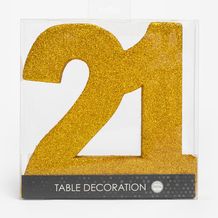 Décoration de table en or Figure 21 Glitter 20.5cm