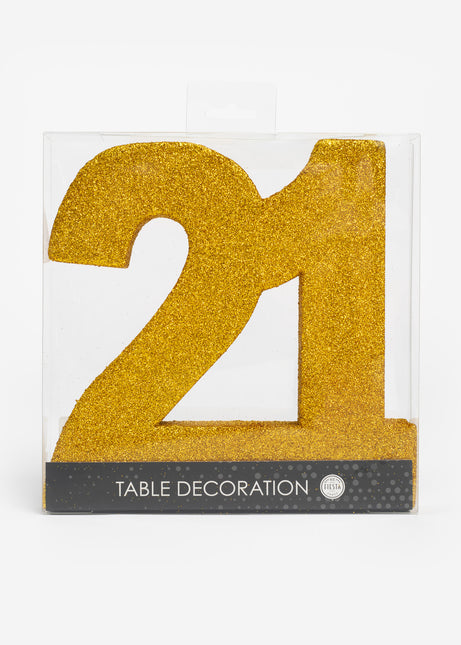 Décoration de table en or Figure 21 Glitter 20.5cm