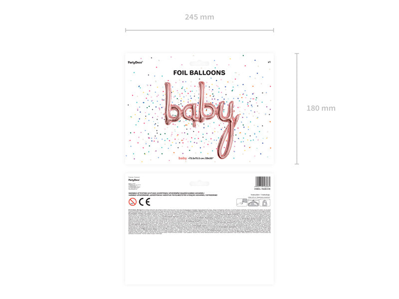 Ensemble de ballons de lettres Baby Rose Gold vides 75.5cm