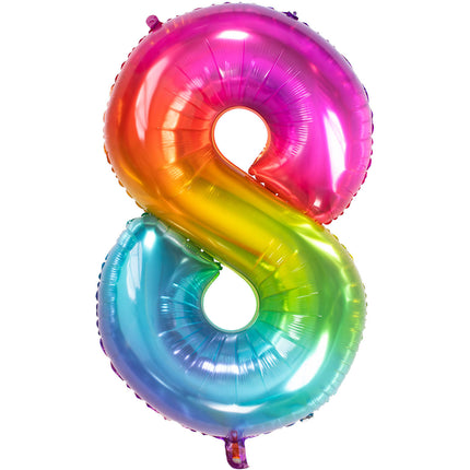 Ballon de baudruche Figure 8 Arc-en-ciel XL 81cm vide